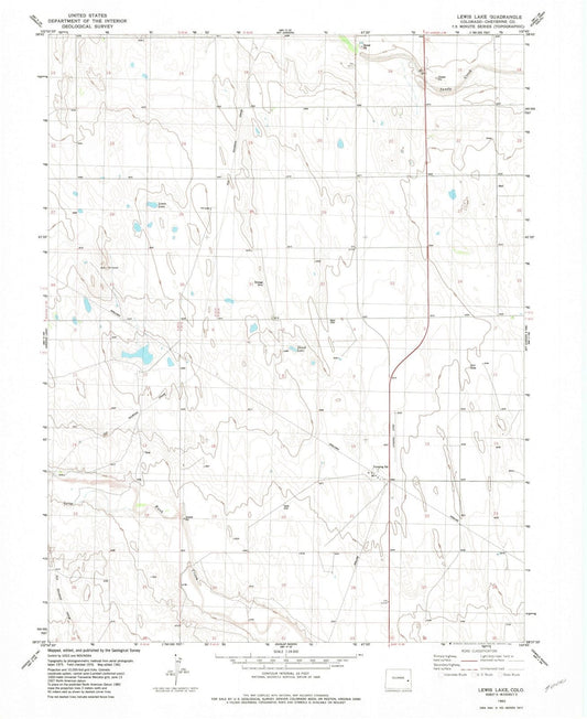 1982 Lewis Lake, CO - Colorado - USGS Topographic Map