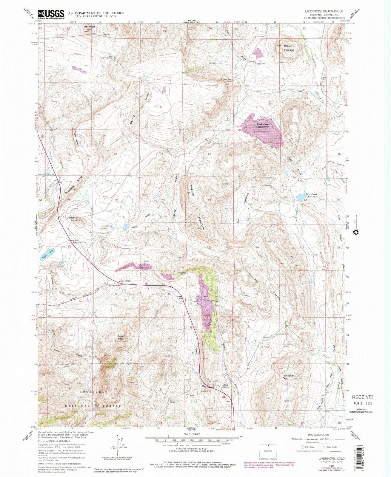 1960 Livermore, CO - Colorado - USGS Topographic Map