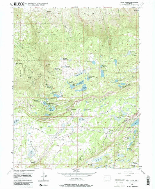1955 Mesa Lakes, CO - Colorado - USGS Topographic Map