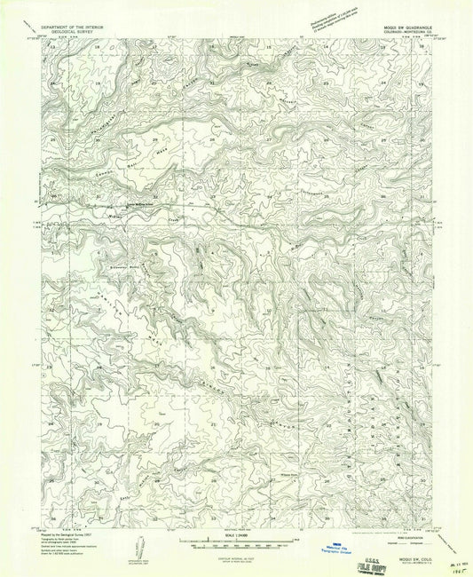 1957 Moqui, CO - Colorado - USGS Topographic Map v3