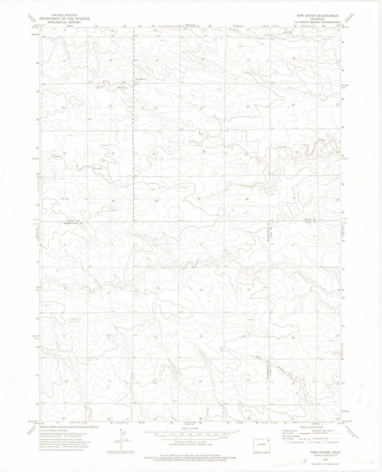 1972 New Haven, CO - Colorado - USGS Topographic Map