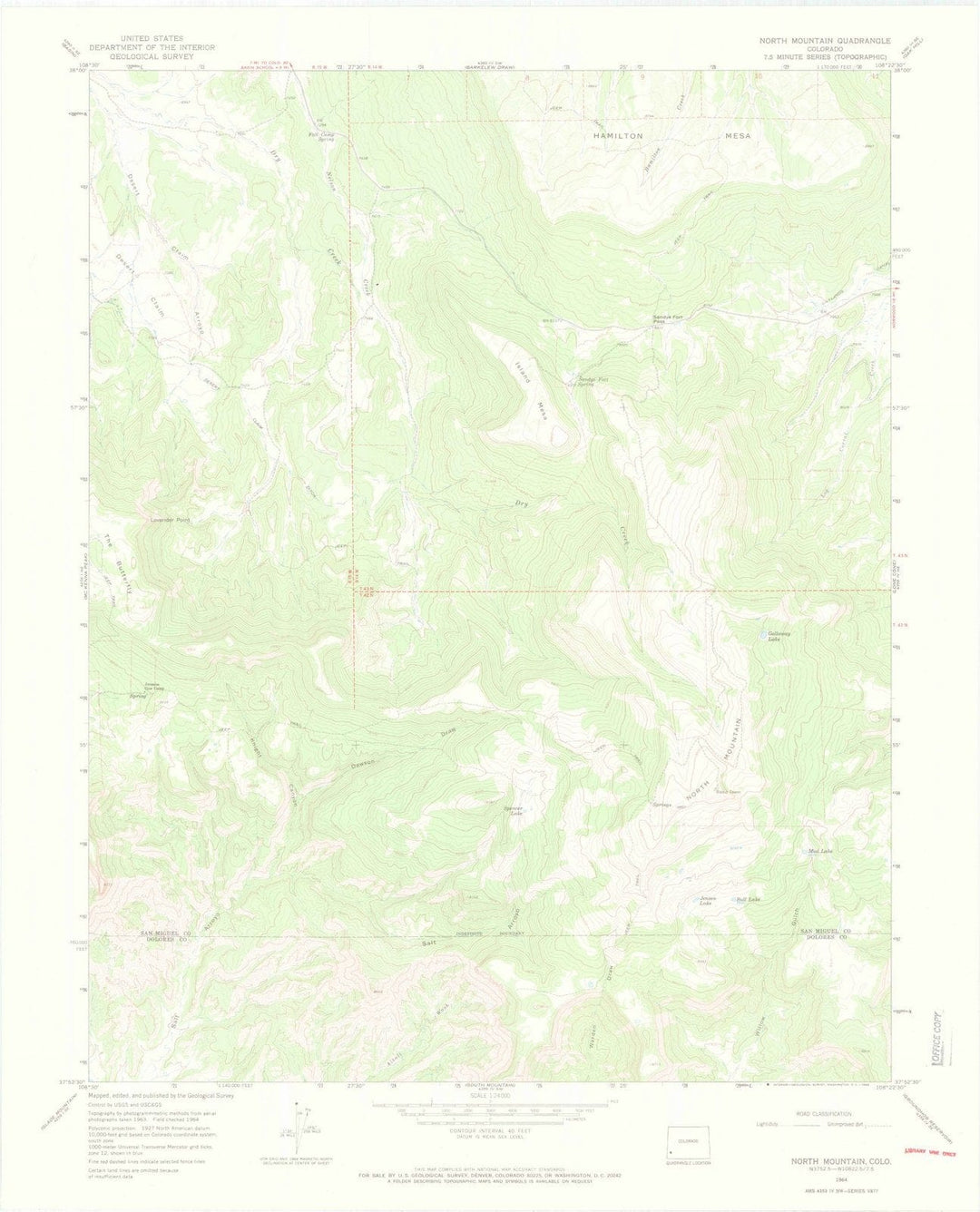 1964 North Mountain, CO - Colorado - USGS Topographic Map