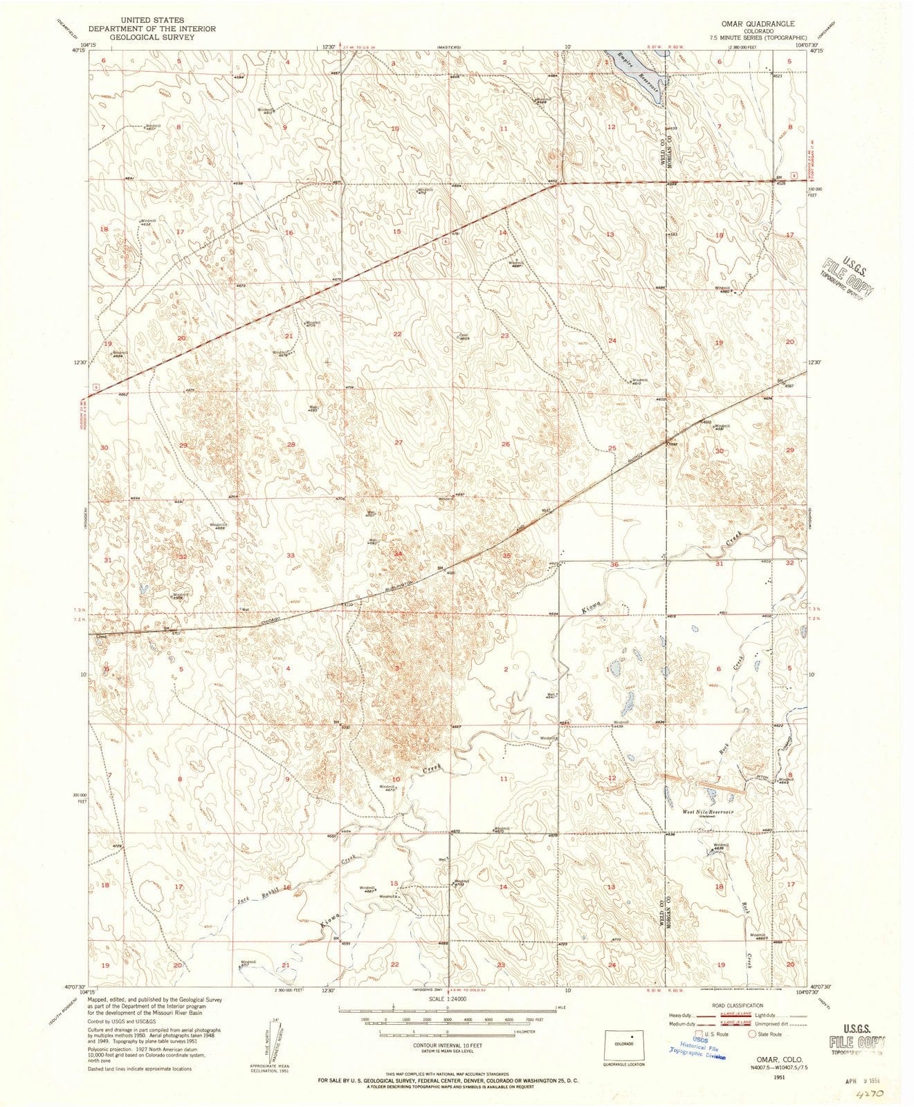 1951 Omar, CO - Colorado - USGS Topographic Map