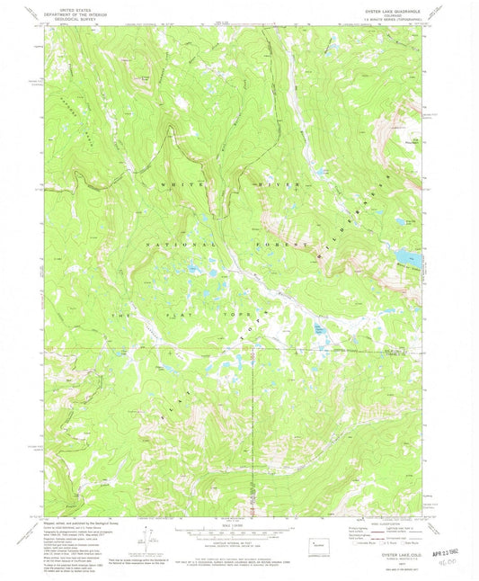 1977 Oyster Lake, CO - Colorado - USGS Topographic Map