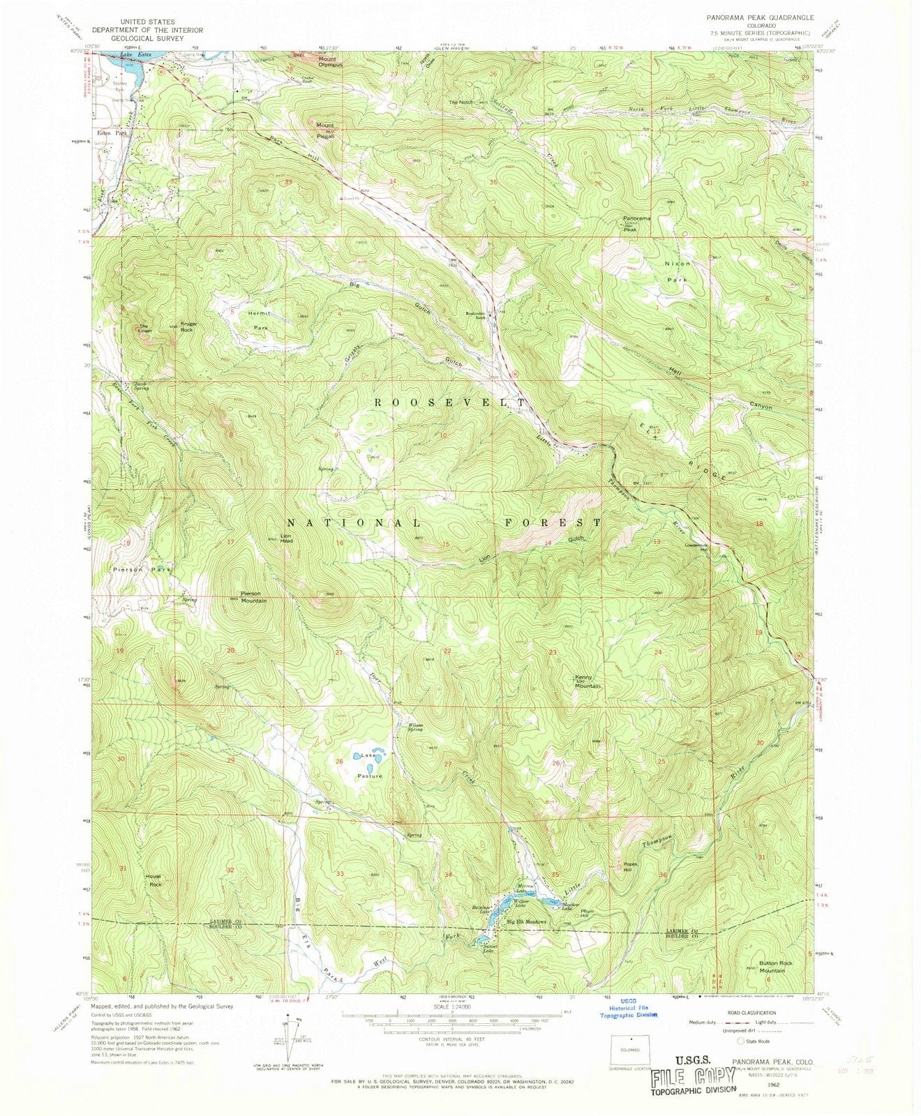 1962 Panorama Peak, CO - Colorado - USGS Topographic Map