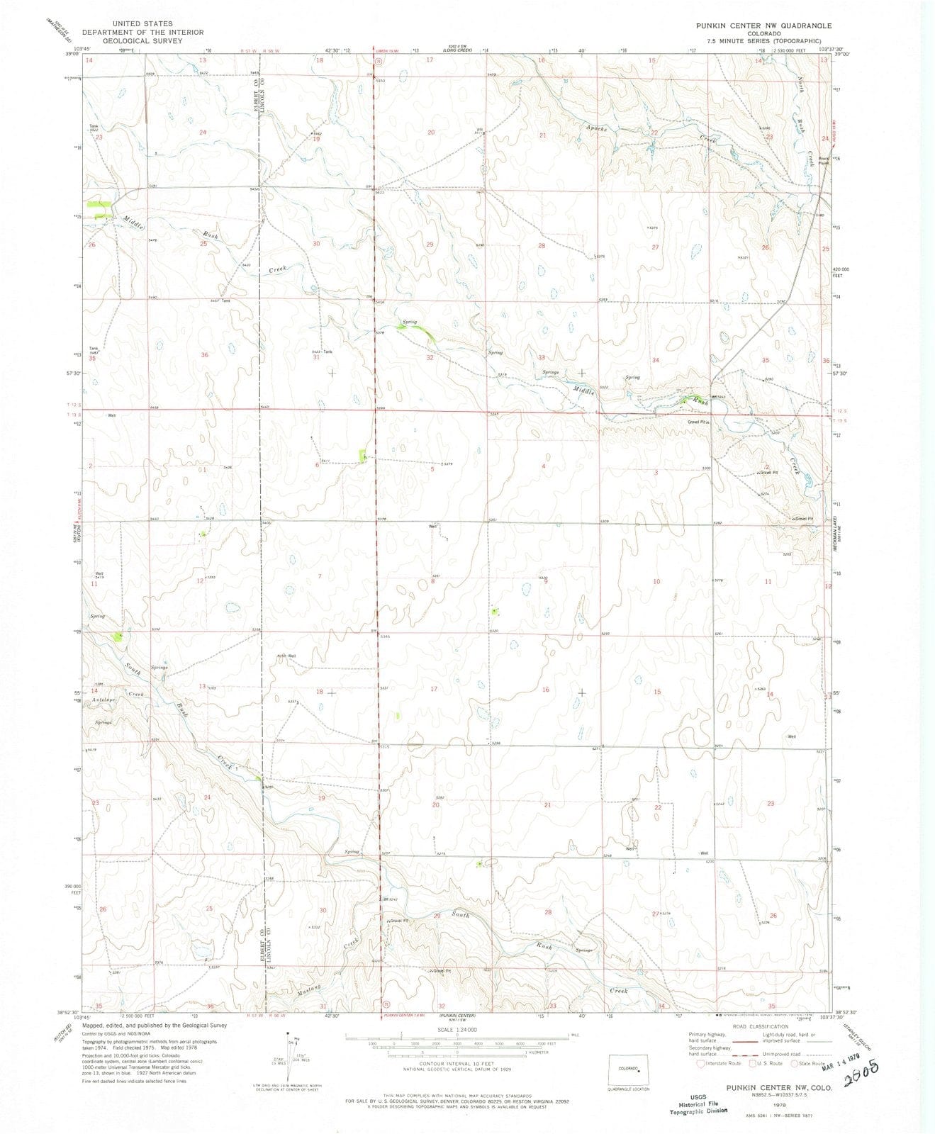 1978 Punkin Center, CO - Colorado - USGS Topographic Map