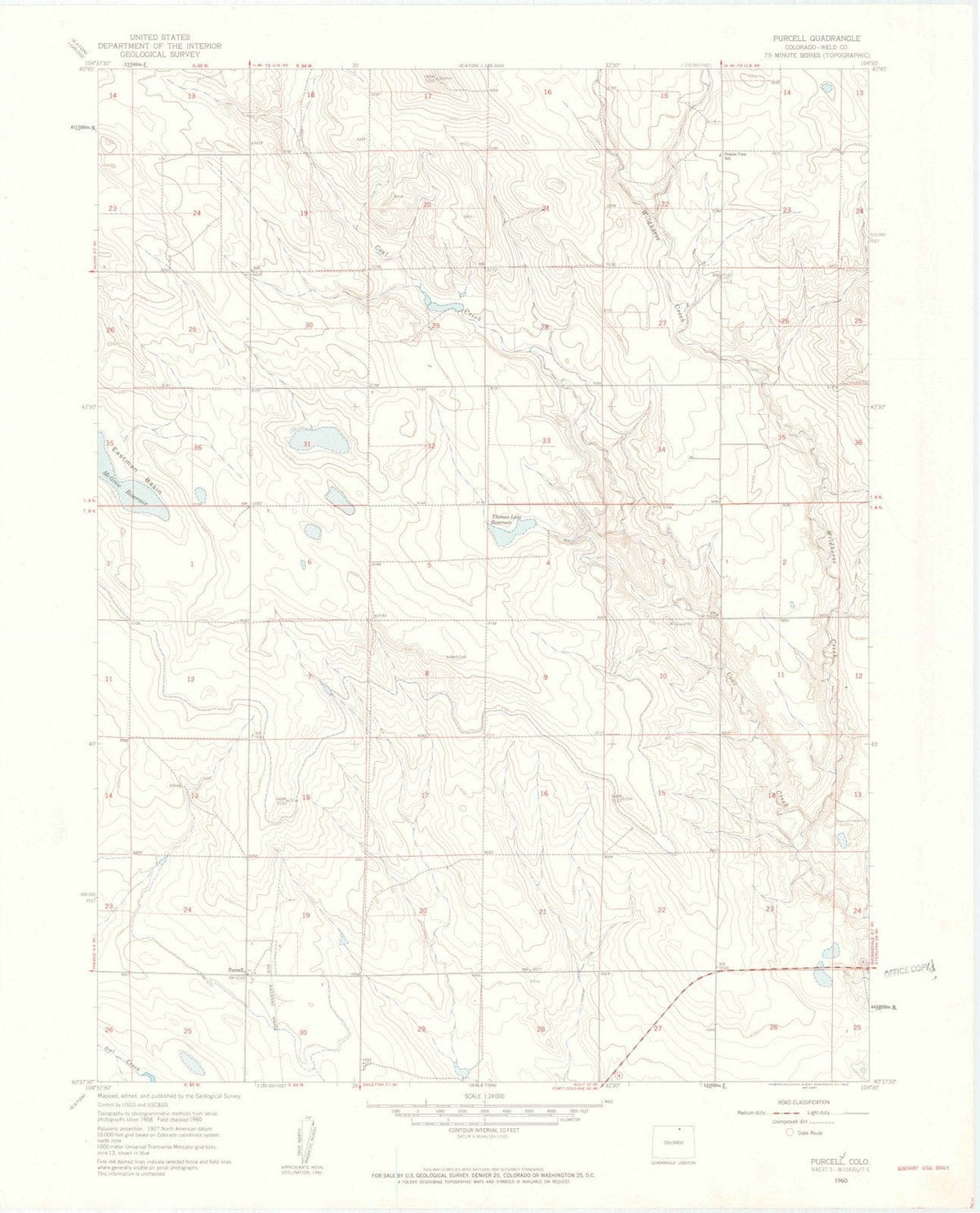 1960 Purcell, CO - Colorado - USGS Topographic Map
