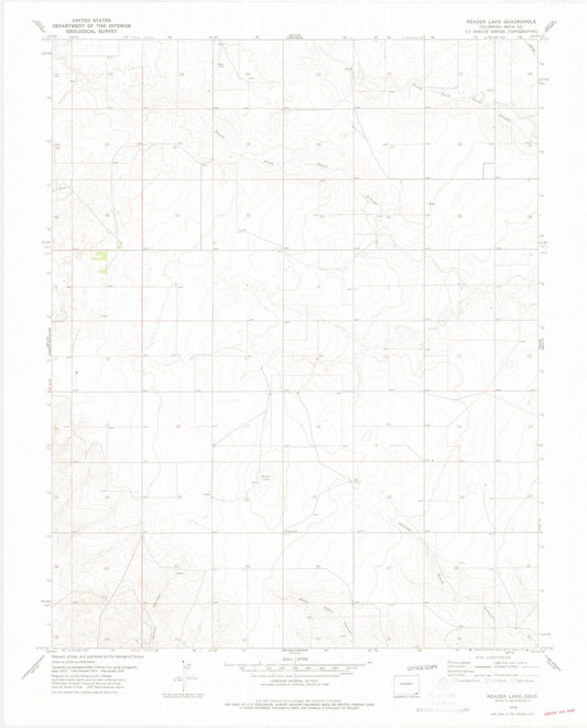 1978 Reader Lake, CO - Colorado - USGS Topographic Map