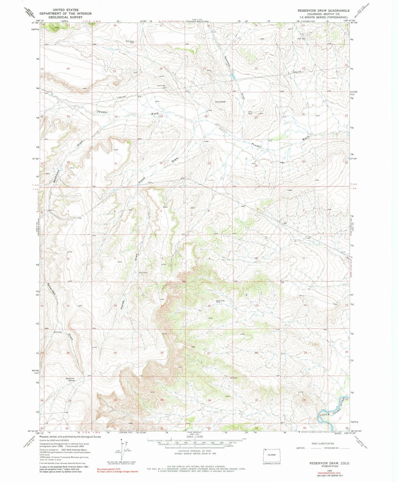 1969 Reservoirraw, CO - Colorado - USGS Topographic Map