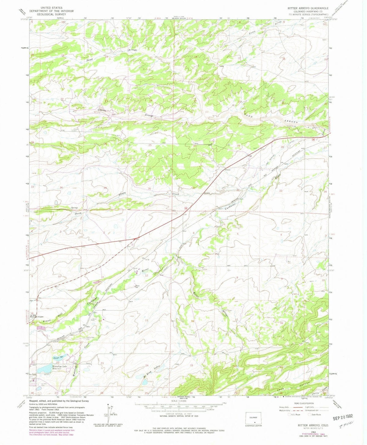 1963 Ritter Arroyo, CO - Colorado - USGS Topographic Map