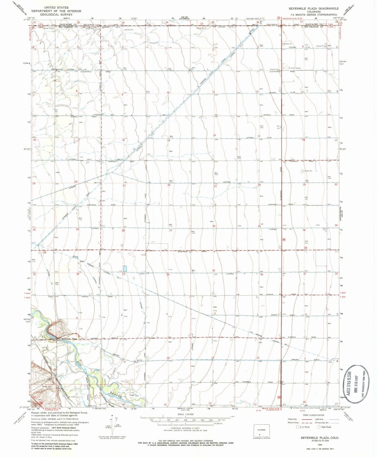 1964 Sevenmile Plaza, CO - Colorado - USGS Topographic Map