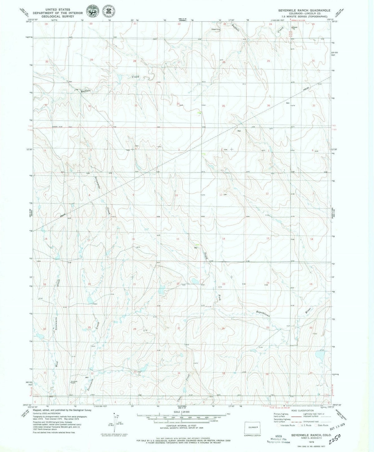 1979 Sevenmile Ranch, CO - Colorado - USGS Topographic Map