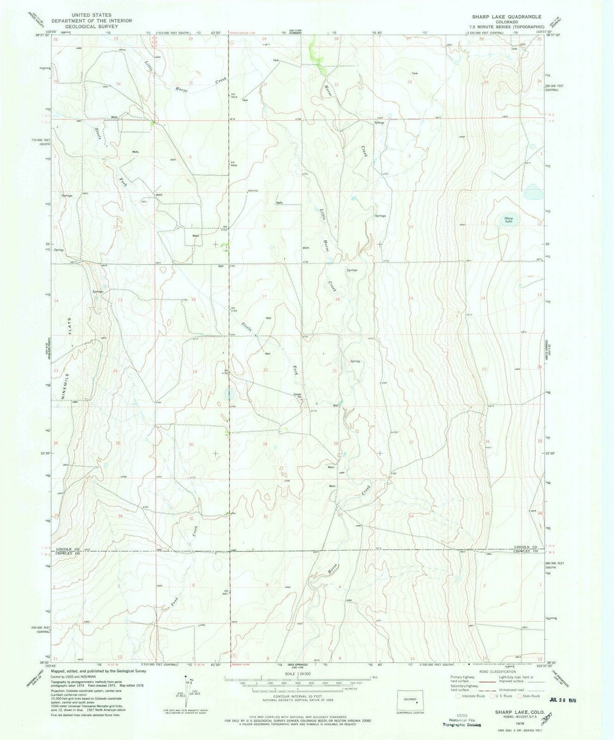 1978 Sharp Lake, CO - Colorado - USGS Topographic Map