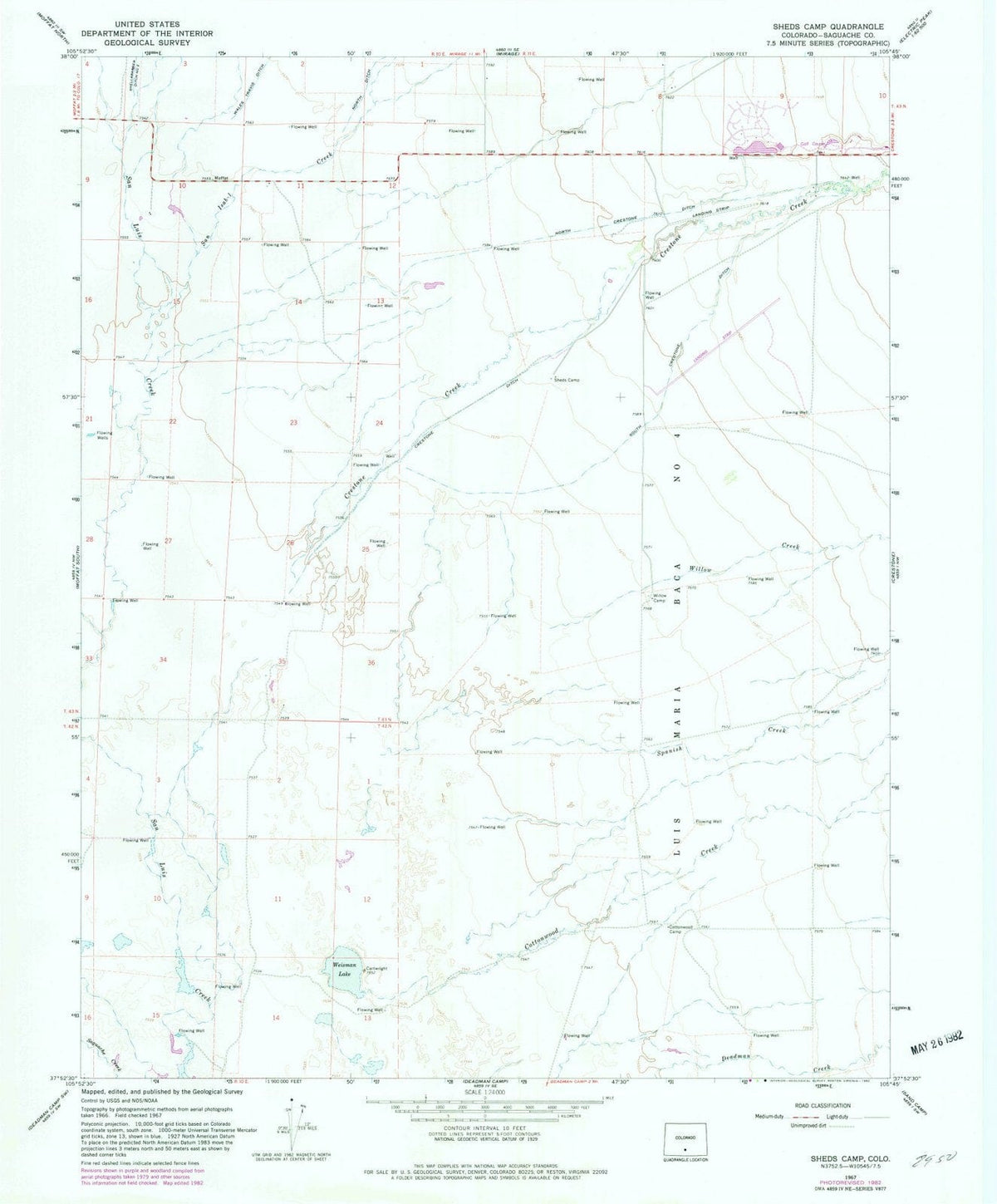 1967 Sheds Camp, CO - Colorado - USGS Topographic Map