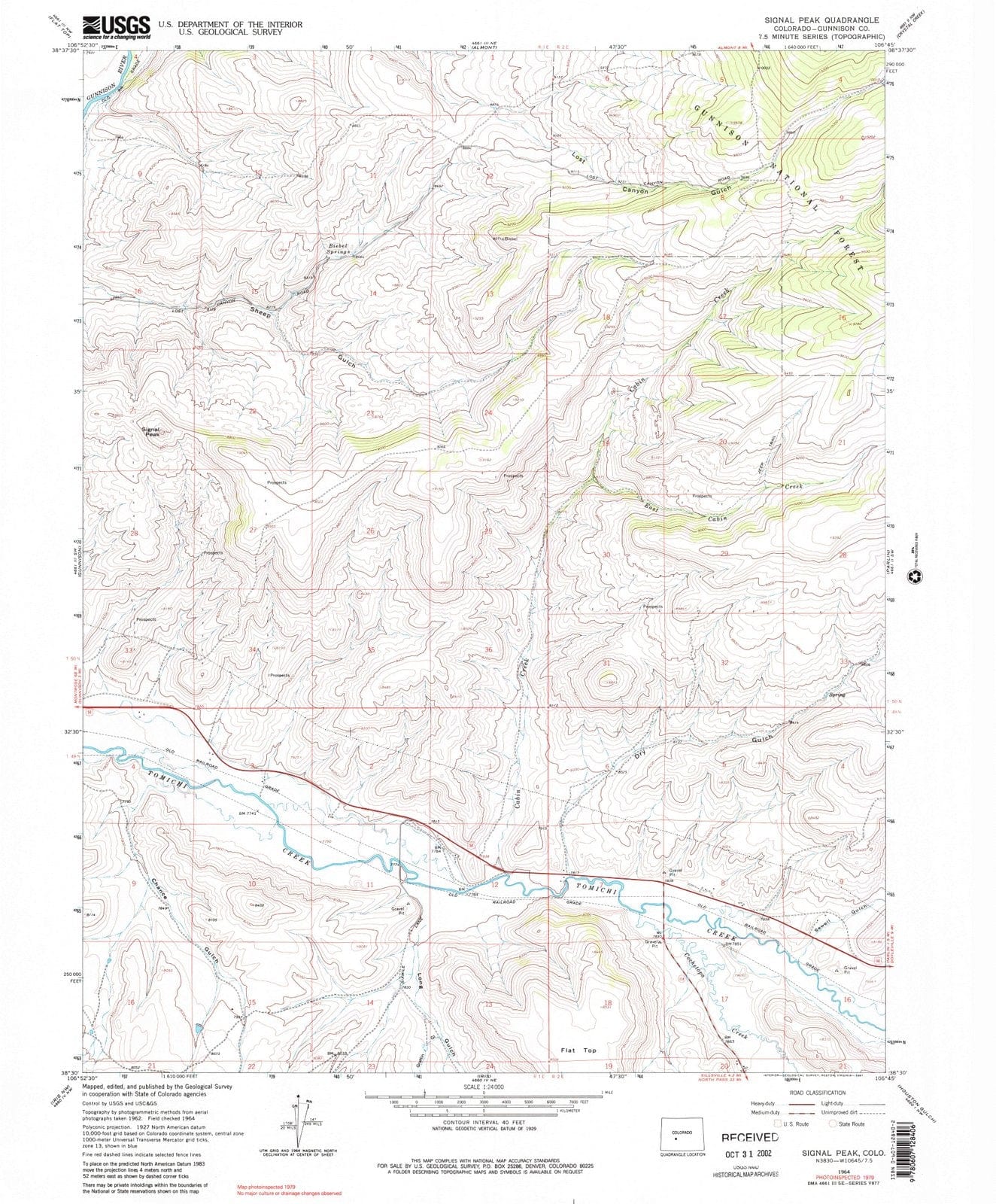 1964 Signal Peak, CO - Colorado - USGS Topographic Map