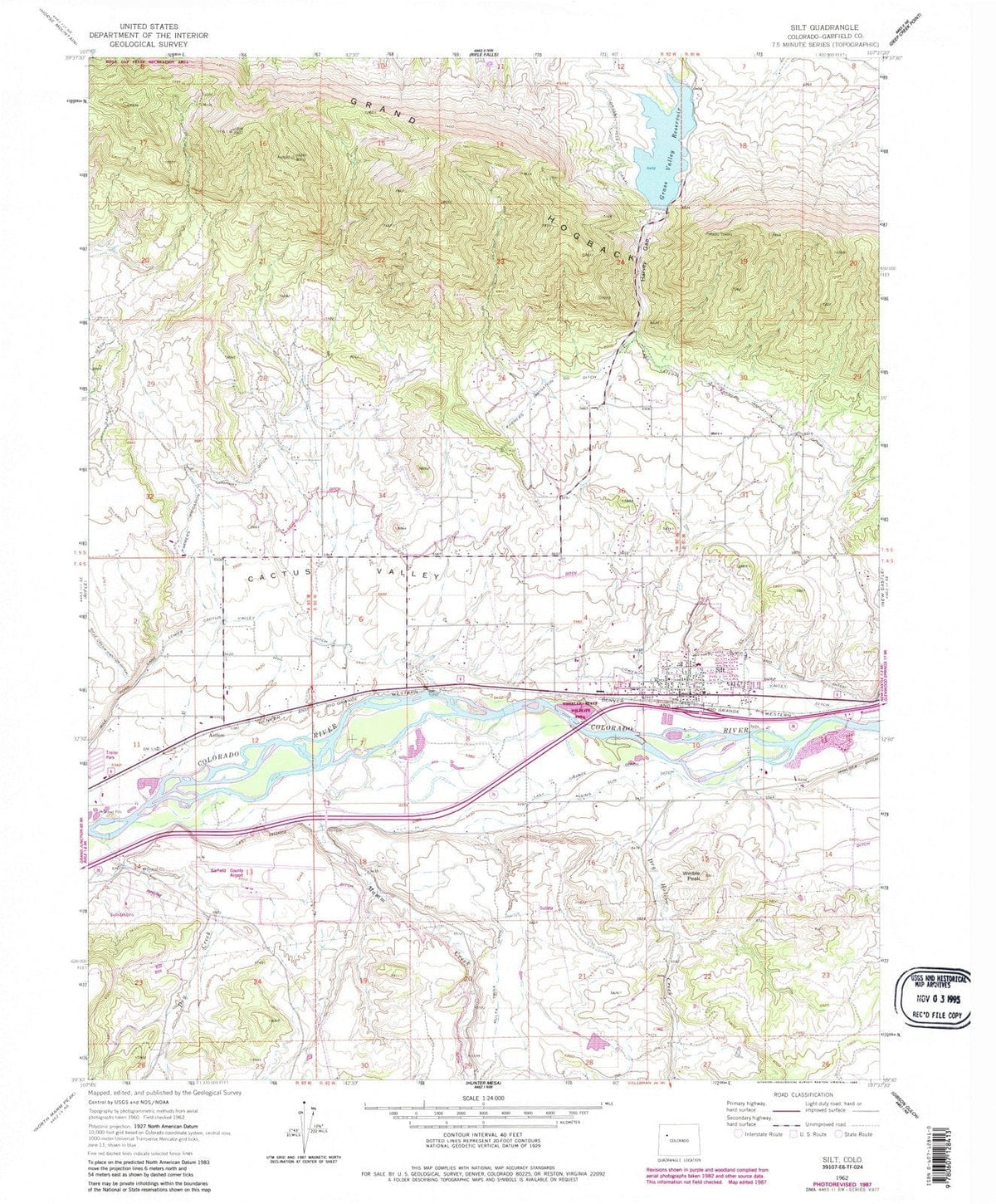 1962 Silt, CO - Colorado - USGS Topographic Map