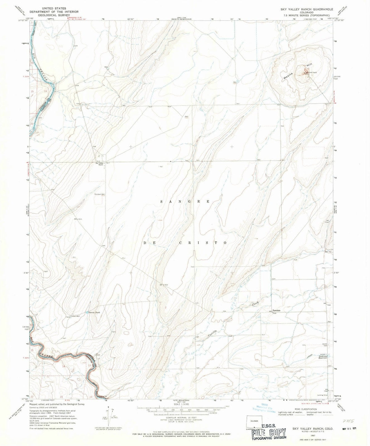 1967 Sky Valley Ranch, CO - Colorado - USGS Topographic Map