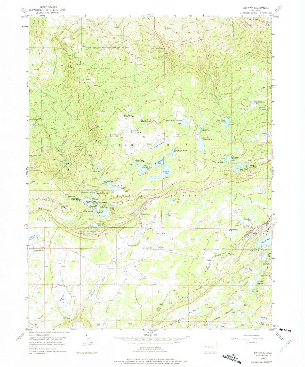 1955 Skyway, CO - Colorado - USGS Topographic Map