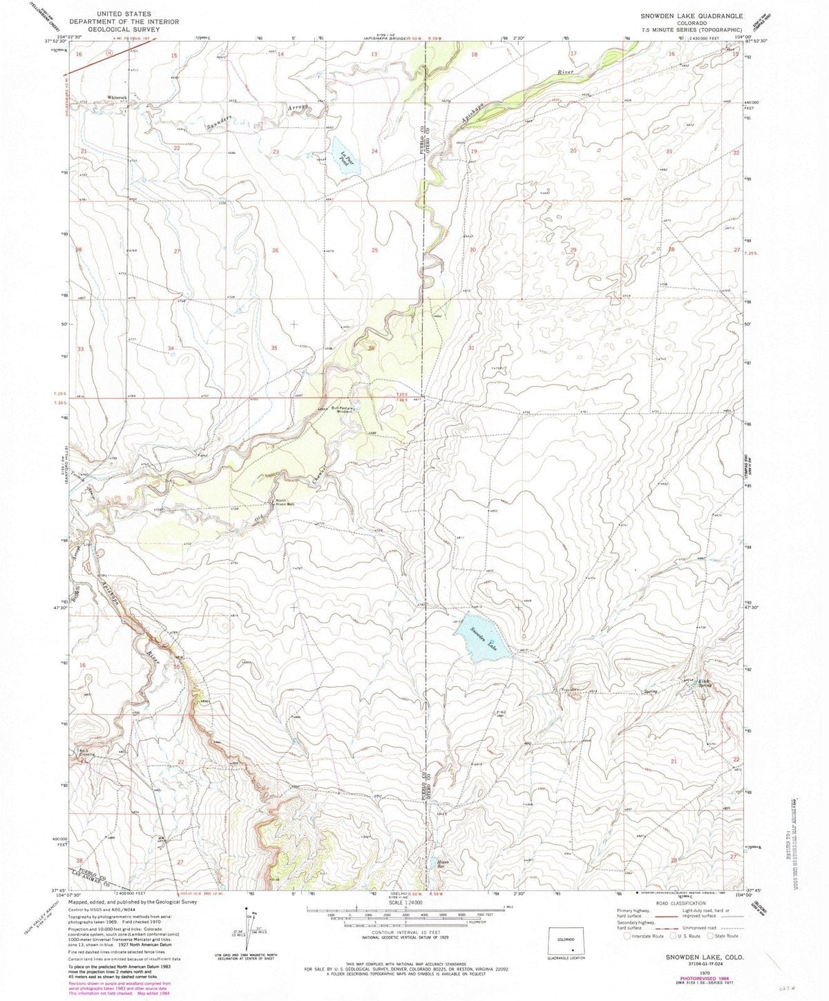 1970 Snowden Lake, CO - Colorado - USGS Topographic Map
