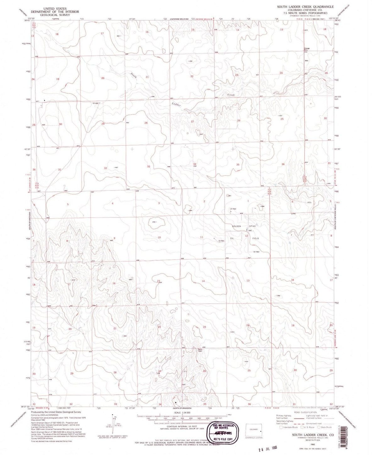 1982 South Ladder Creek, CO - Colorado - USGS Topographic Map