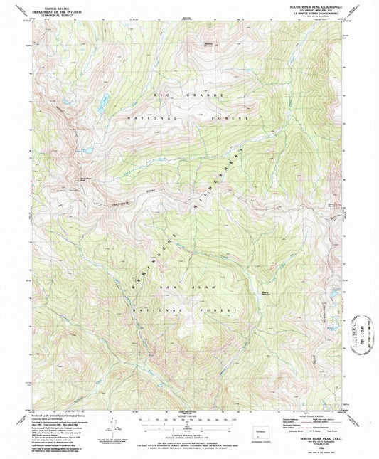 1986 South River Peak, CO - Colorado - USGS Topographic Map