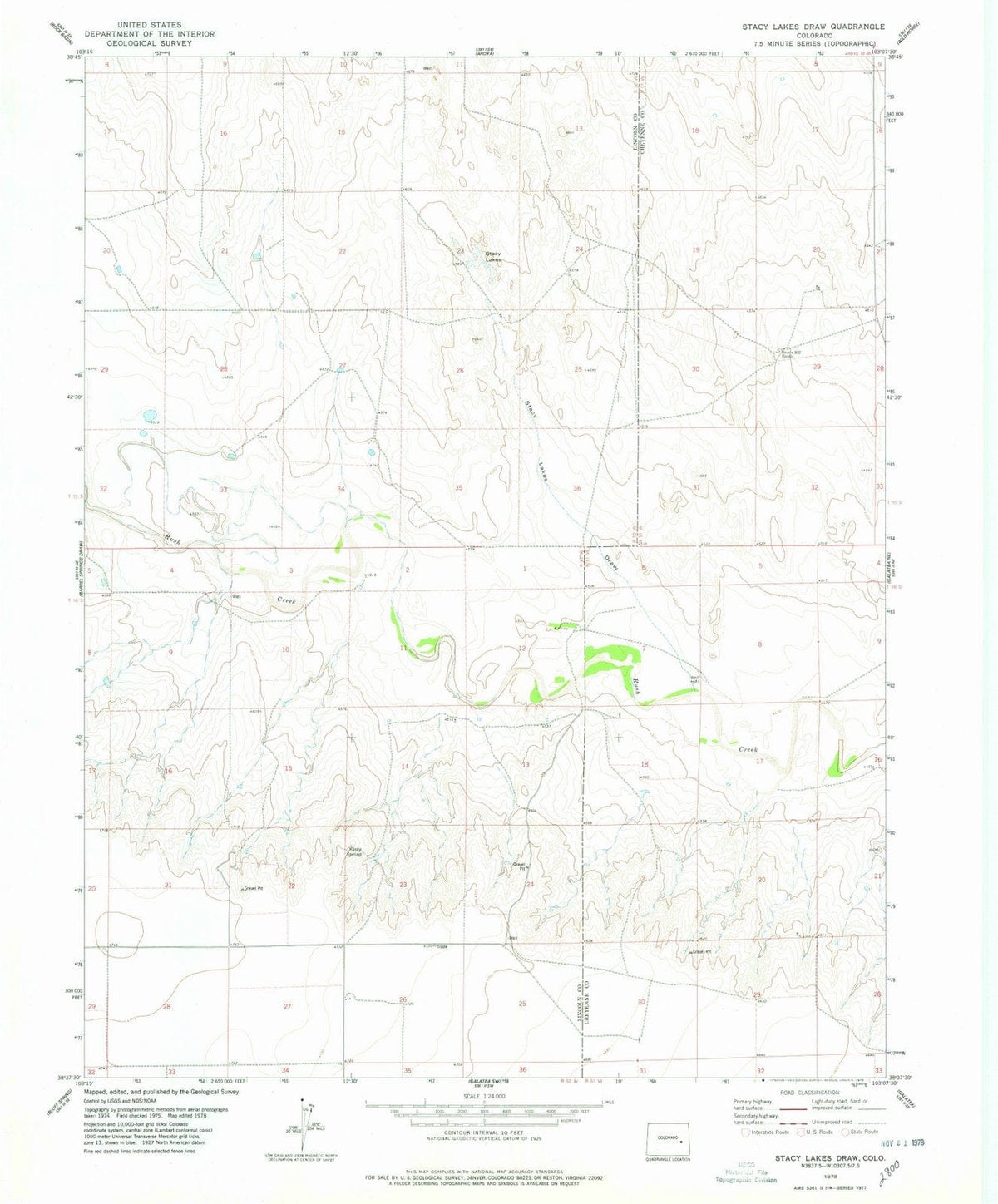1978 Stacy Lakesraw, CO - Colorado - USGS Topographic Map