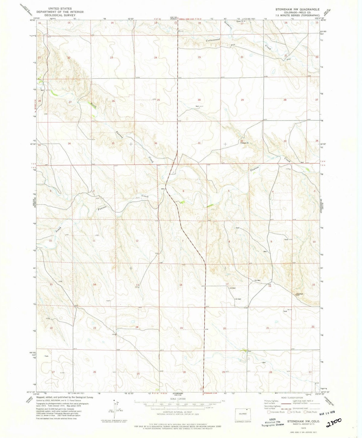1978 Stoneham, CO - Colorado - USGS Topographic Map
