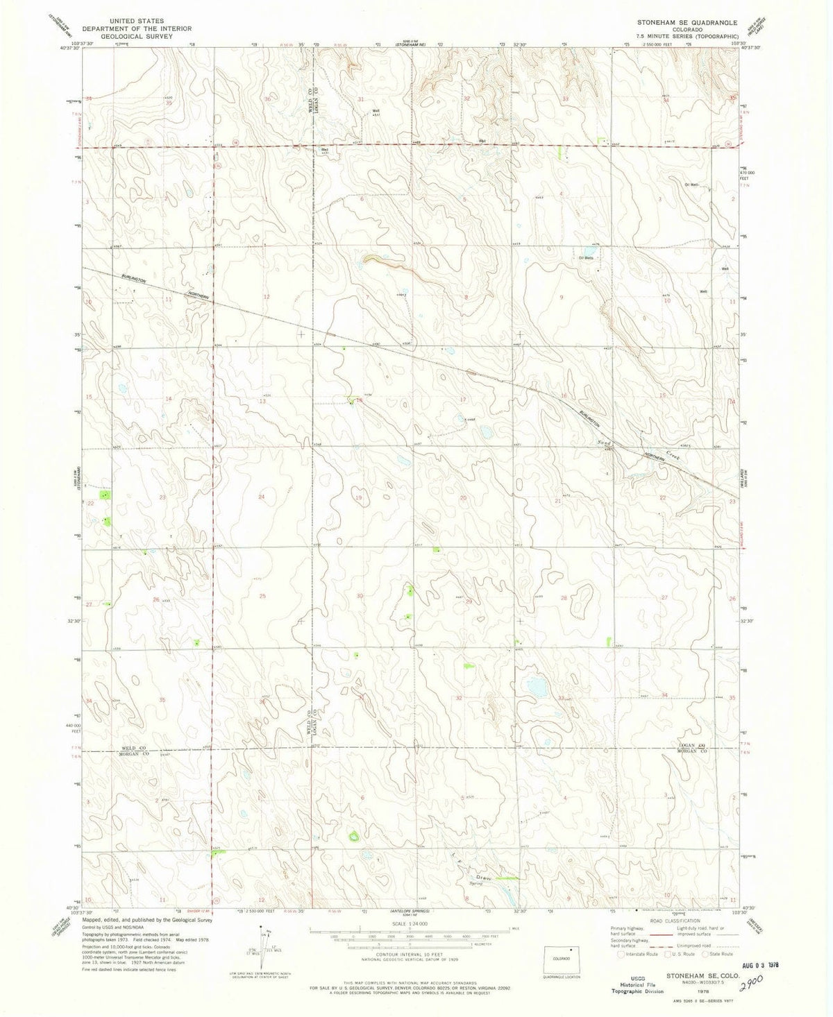 1978 Stoneham, CO - Colorado - USGS Topographic Map v2