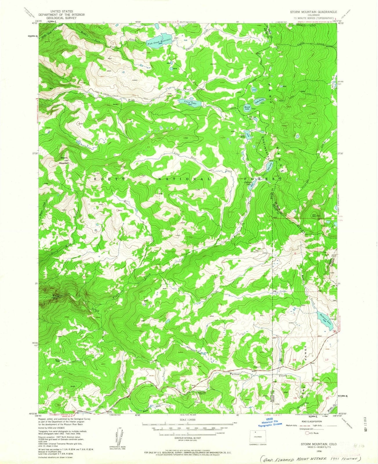 1956 Storm Mountain, CO - Colorado - USGS Topographic Map
