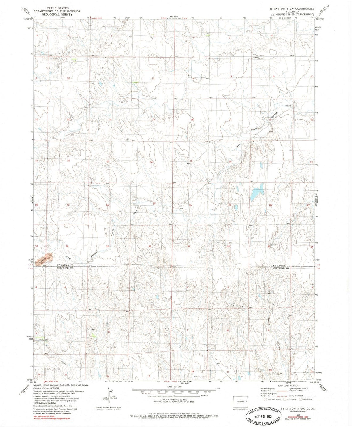 1979 Stratton 3, CO - Colorado - USGS Topographic Map v2