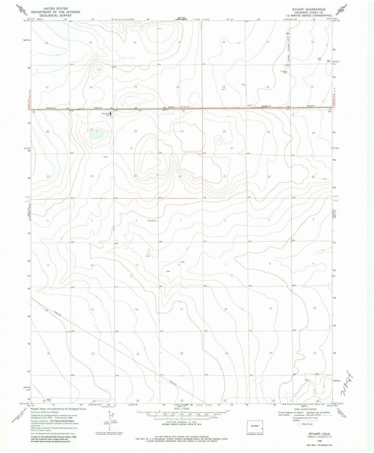 1968 Stuart, CO - Colorado - USGS Topographic Map