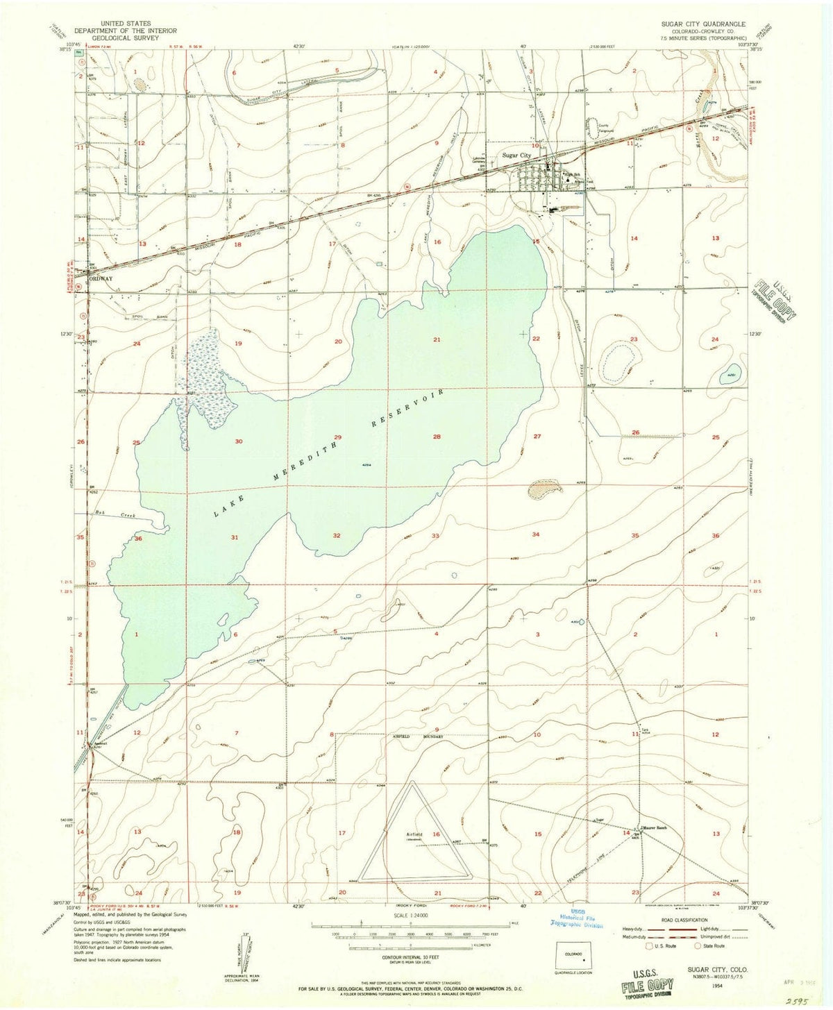 1954 Sugar City, CO - Colorado - USGS Topographic Map