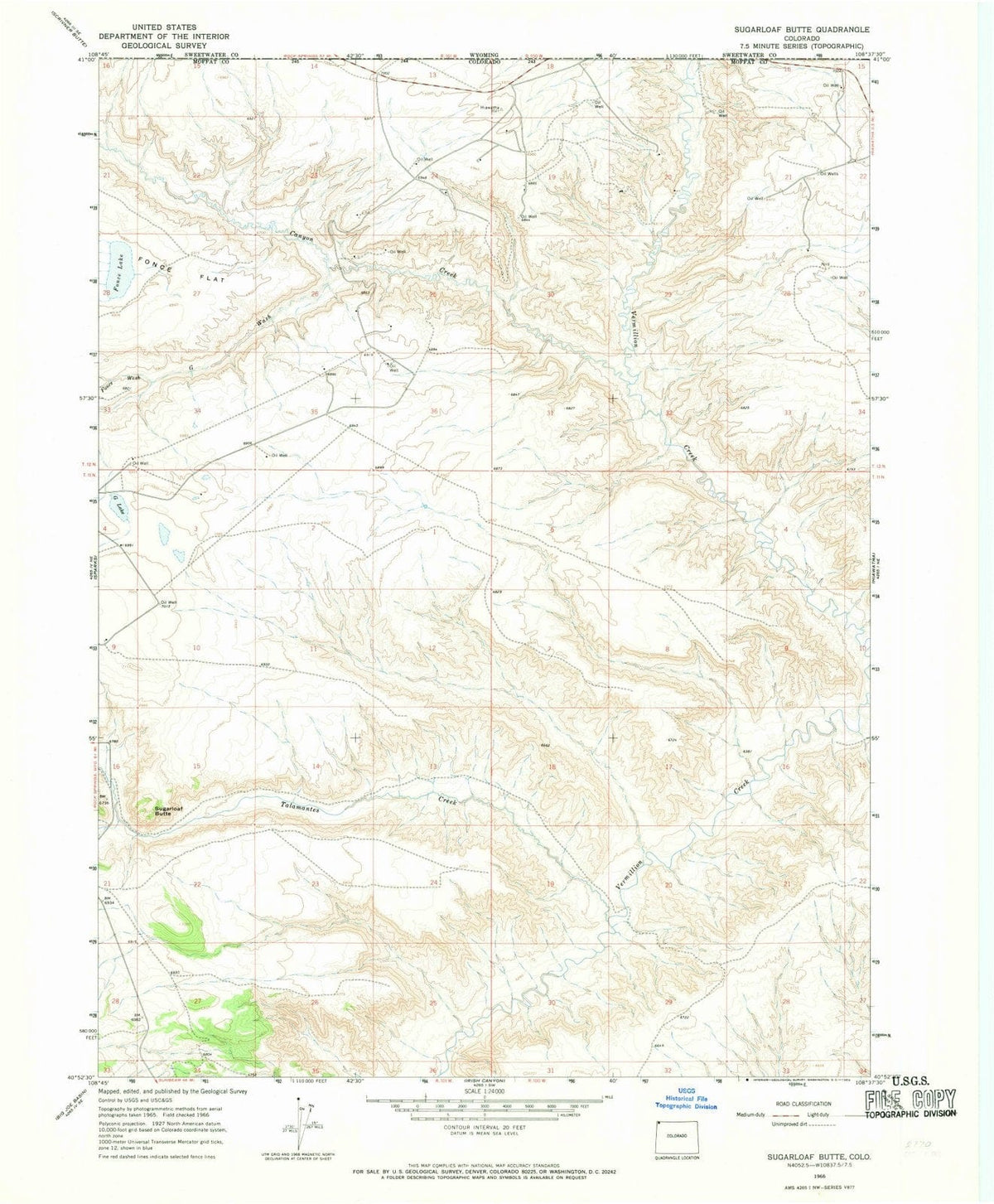 1966 Sugarloaf Butte, CO - Colorado - USGS Topographic Map