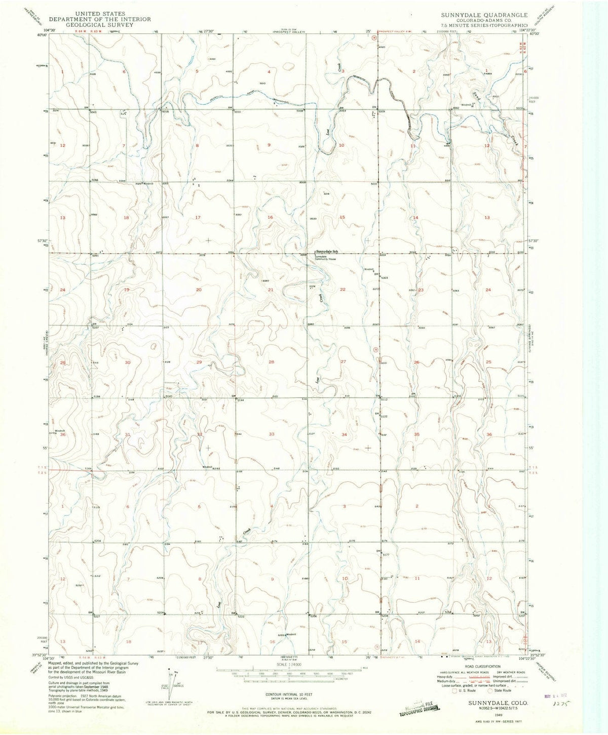1949 Sunnydale, CO - Colorado - USGS Topographic Map