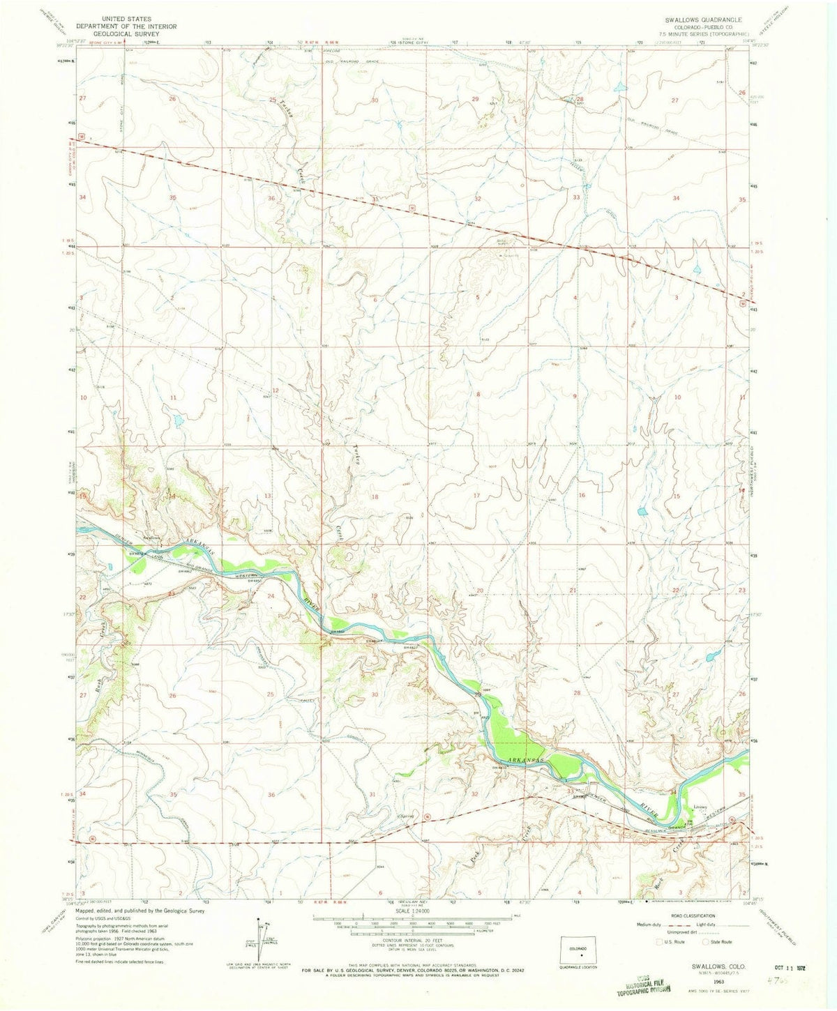 1963 Swallows, CO - Colorado - USGS Topographic Map