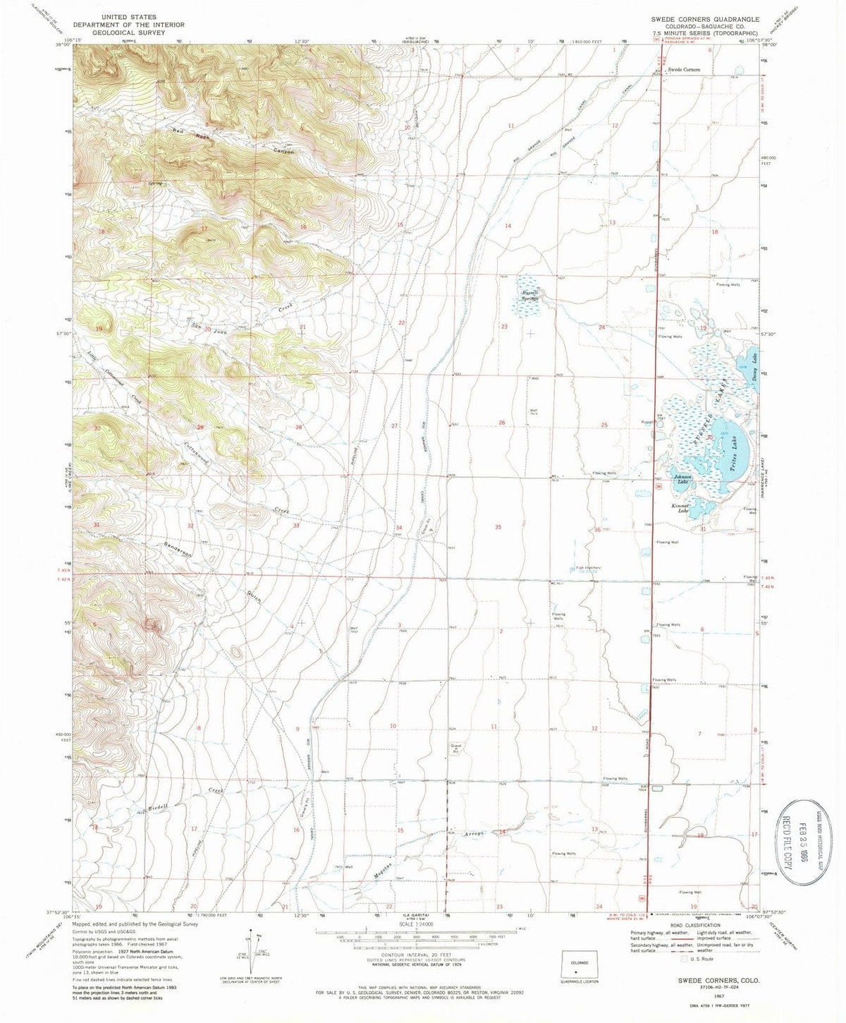 1967 Swede Corners, CO - Colorado - USGS Topographic Map
