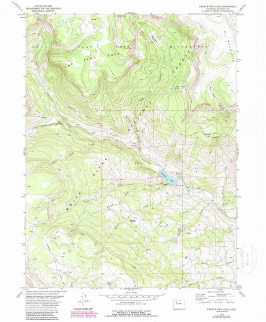 1977 Sweetwater Lake, CO - Colorado - USGS Topographic Map