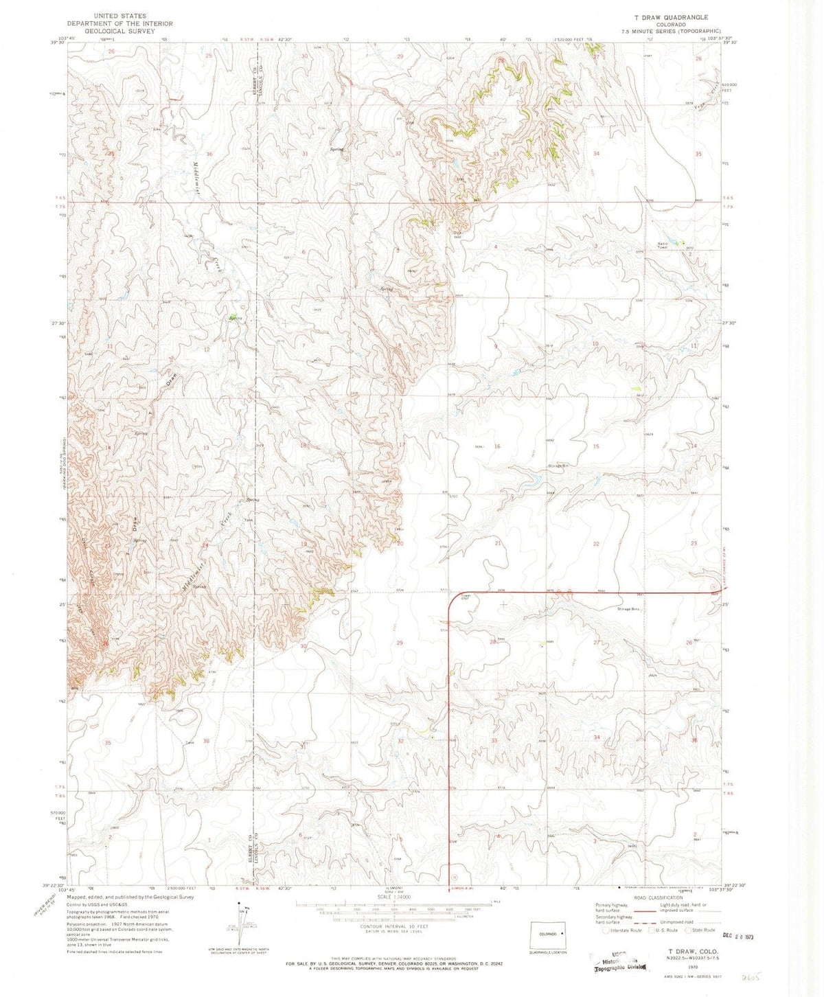 1970 Traw, CO - Colorado - USGS Topographic Map