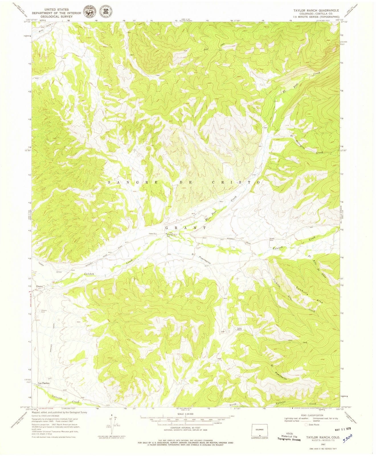 1967 Taylor Ranch, CO - Colorado - USGS Topographic Map