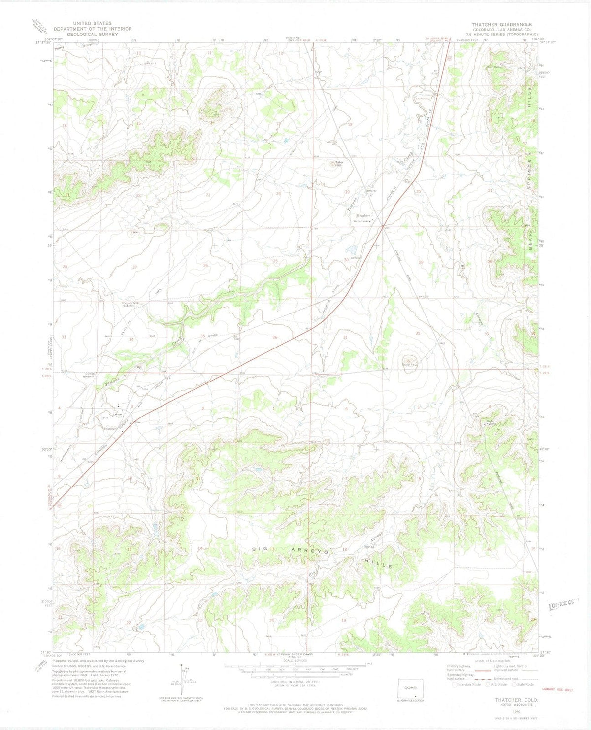1970 Thatcher, CO - Colorado - USGS Topographic Map
