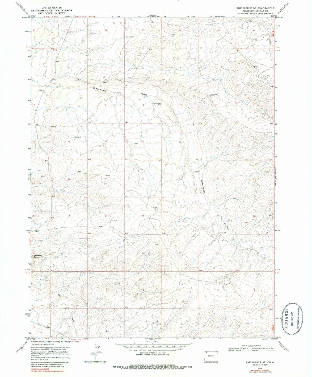 1969 The Nipple, CO - Colorado - USGS Topographic Map v2