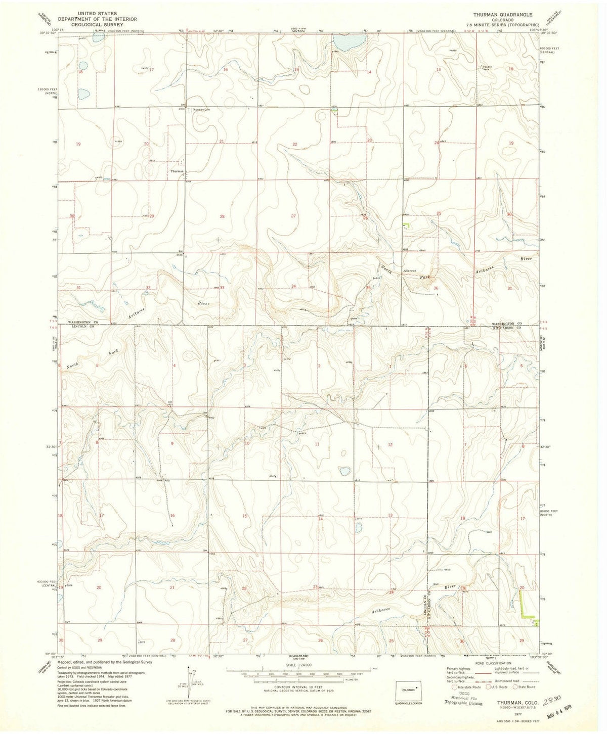 1977 Thurman, CO - Colorado - USGS Topographic Map