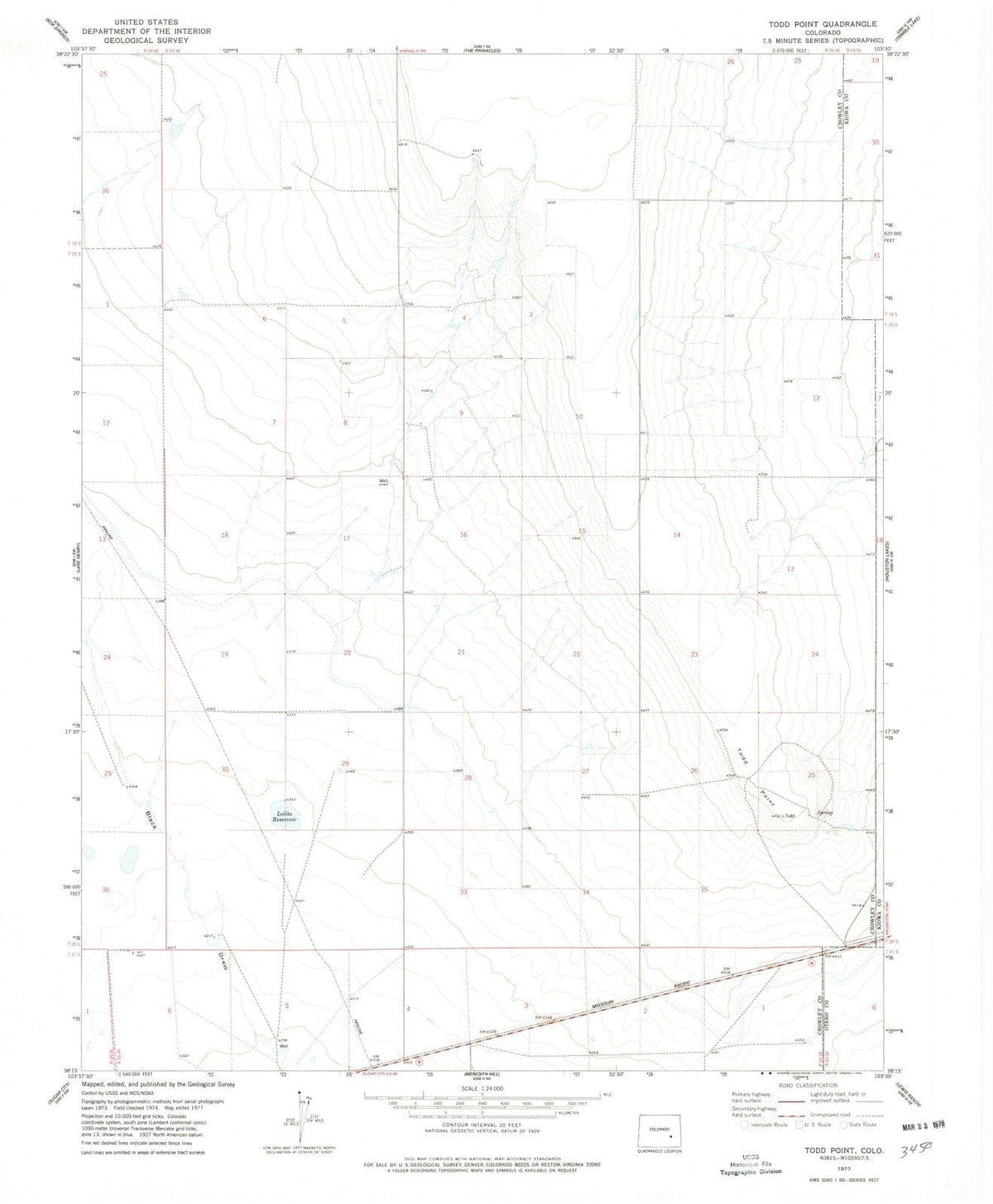 1977 Todd Point, CO - Colorado - USGS Topographic Map