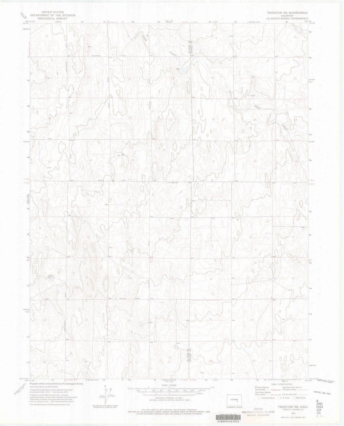 1973 Truckton, CO - Colorado - USGS Topographic Map