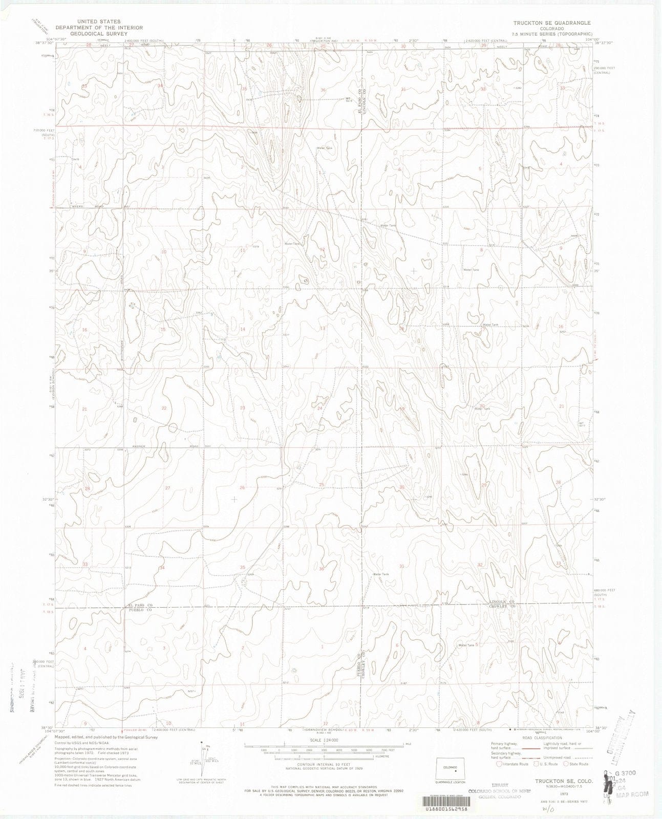 1973 Truckton, CO - Colorado - USGS Topographic Map v2