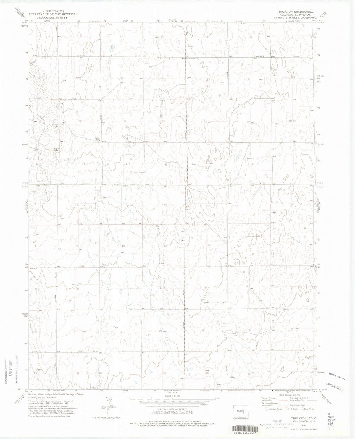 1973 Truckton, CO - Colorado - USGS Topographic Map v3
