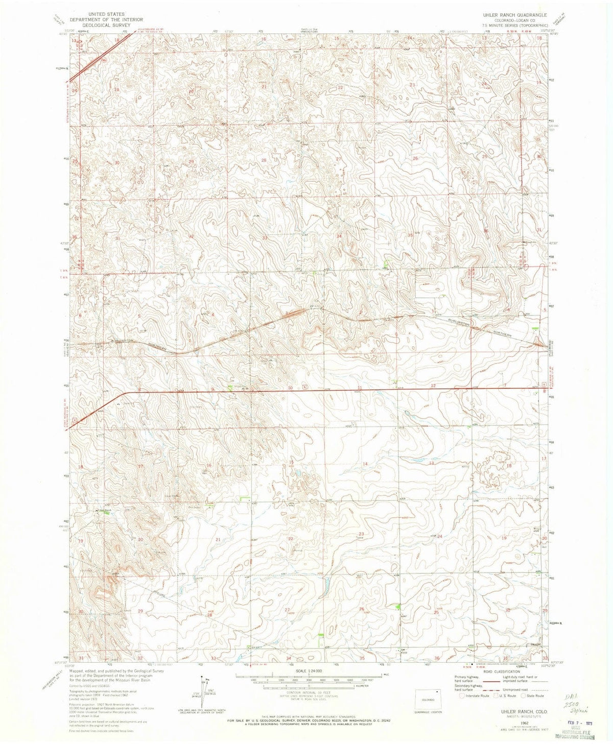 1962 Uhler Ranch, CO - Colorado - USGS Topographic Map