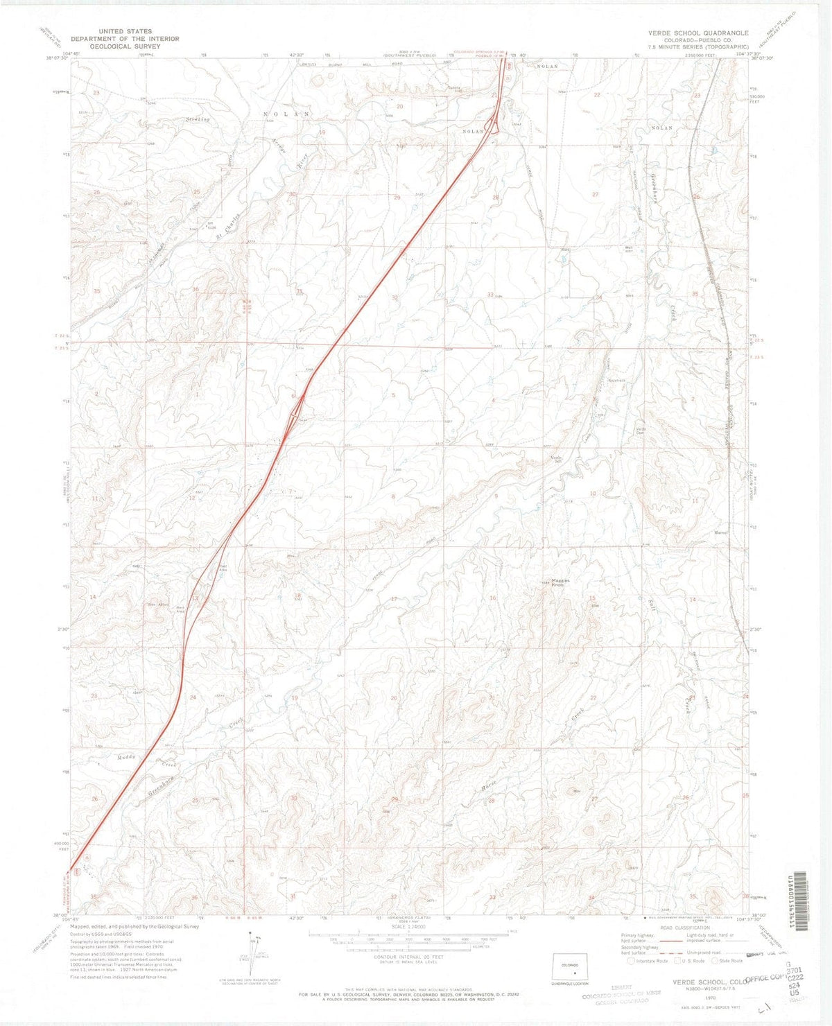 1970 Verde School, CO - Colorado - USGS Topographic Map