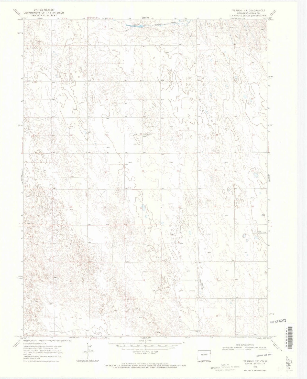 1969 Vernon, CO - Colorado - USGS Topographic Map