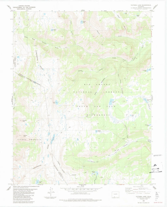 1984 Victoria Lake, CO - Colorado - USGS Topographic Map